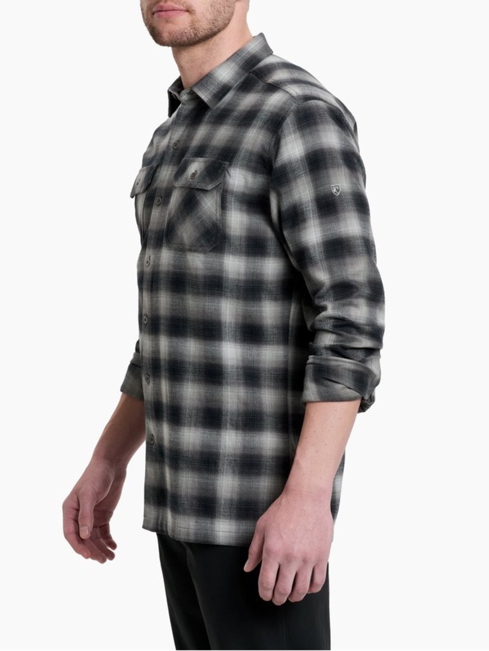 KUHL DILLINGR FLANNEL Classic Casual Everyday Button Up Shirt Gray Medium $99 - Picture 3 of 11
